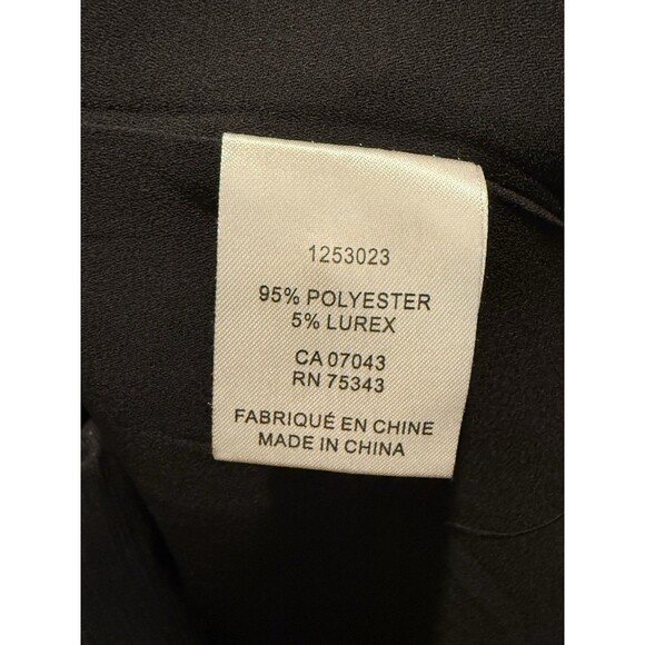 House Of Harlow 1960 Lurex Metallic Ruched Mini Black Sheer Sleeves Dress 10 - Picture 6 of 7